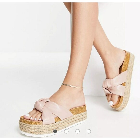 ASOS DESIGN Womens Teegan knotted Platform Size 9 Pink - Picture 10 of 10